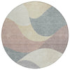 Piper Looms Chantille Swirls ACN2184 Beige Machine Washable Area Rug Round Main Image