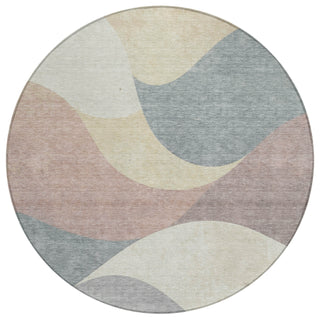 Piper Looms Chantille Swirls ACN2184 Beige Machine Washable Area Rug Round Main Image