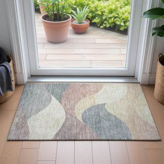 Piper Looms Chantille Swirls ACN2184 Beige Machine Washable Area Rug Scatter Lifestyle Image Feature