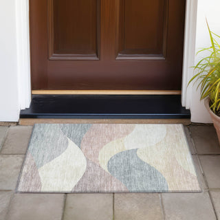 Piper Looms Chantille Swirls ACN2184 Beige Machine Washable Area Rug Scatter Outdoor Lifestyle Image Feature
