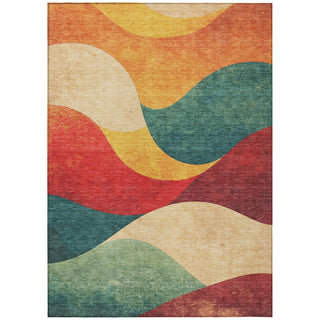 Piper Looms Chantille Swirls ACN2184 Orange Machine Washable Area Rug main image