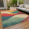 Piper Looms Chantille Swirls ACN2184 Orange Machine Washable Area Rug Outdoor Lifestyle Image Feature