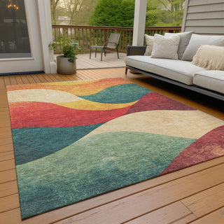 Piper Looms Chantille Swirls ACN2184 Orange Machine Washable Area Rug Outdoor Lifestyle Image Feature