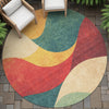 Piper Looms Chantille Swirls ACN2184 Orange Machine Washable Area Rug Round Outdoor Lifestyle Image Feature