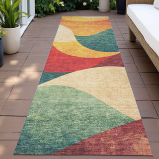 Piper Looms Chantille Swirls ACN2184 Orange Machine Washable Area Rug Runner Outdoor Lifestyle Image Feature