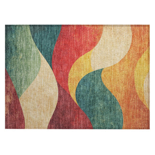 Piper Looms Chantille Swirls ACN2184 Orange Machine Washable Area Rug Scatter Main Image