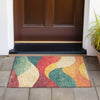 Piper Looms Chantille Swirls ACN2184 Orange Machine Washable Area Rug Scatter Outdoor Lifestyle Image Feature