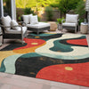 Piper Looms Chantille Swirls ACN2185 Red Machine Washable Area Rug Outdoor Lifestyle Image Feature