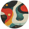 Piper Looms Chantille Swirls ACN2185 Red Machine Washable Area Rug Round Main Image