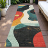 Piper Looms Chantille Swirls ACN2185 Red Machine Washable Area Rug Runner Outdoor Lifestyle Image Feature