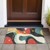 Piper Looms Chantille Swirls ACN2185 Red Machine Washable Area Rug Scatter Outdoor Lifestyle Image Feature