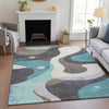 Piper Looms Chantille Swirls ACN2185 Teal Machine Washable Area Rug Lifestyle Image Feature