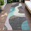 Piper Looms Chantille Swirls ACN2185 Teal Machine Washable Area Rug Runner Outdoor Lifestyle Image Feature