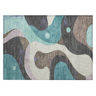 Piper Looms Chantille Swirls ACN2185 Teal Machine Washable Area Rug Scatter Main Image