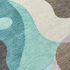 Piper Looms Chantille Swirls ACN2185 Teal Machine Washable Area Rug Swatch Image