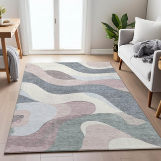 Piper Looms Chantille Swirls ACN2186 Blush Machine Washable Area Rug Lifestyle Image Feature
