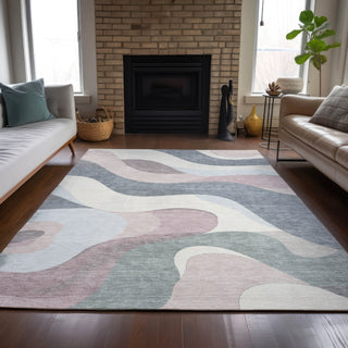 Piper Looms Chantille Swirls ACN2186 Blush Machine Washable Area Rug Lifestyle Image Feature