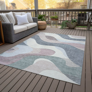 Piper Looms Chantille Swirls ACN2186 Blush Machine Washable Area Rug Outdoor Lifestyle Image Feature
