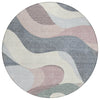 Piper Looms Chantille Swirls ACN2186 Blush Machine Washable Area Rug Round Main Image
