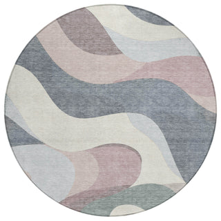 Piper Looms Chantille Swirls ACN2186 Blush Machine Washable Area Rug Round Main Image