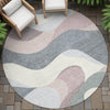 Piper Looms Chantille Swirls ACN2186 Blush Machine Washable Area Rug Round Outdoor Lifestyle Image Feature