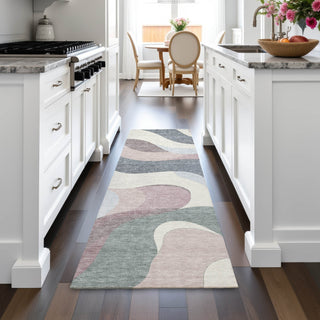 Piper Looms Chantille Swirls ACN2186 Blush Machine Washable Area Rug Runner Lifestyle Image Feature
