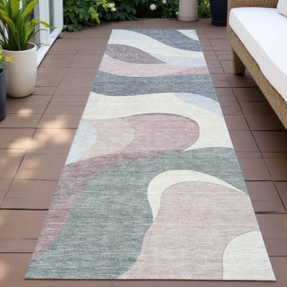 Piper Looms Chantille Swirls ACN2186 Blush Machine Washable Area Rug Runner Outdoor Lifestyle Image Feature