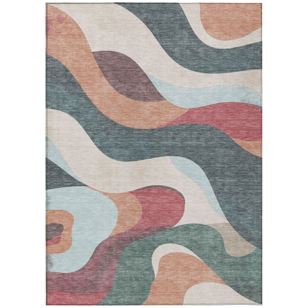Piper Looms Chantille Swirls ACN2186 Coral Machine Washable Area Rug main image