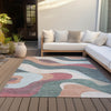 Piper Looms Chantille Swirls ACN2186 Coral Machine Washable Area Rug Outdoor Lifestyle Image Feature