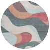 Piper Looms Chantille Swirls ACN2186 Coral Machine Washable Area Rug Round Main Image