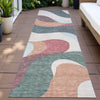 Piper Looms Chantille Swirls ACN2186 Coral Machine Washable Area Rug Runner Outdoor Lifestyle Image Feature