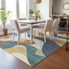Piper Looms Chantille Swirls ACN2186 Gold Machine Washable Area Rug Lifestyle Image Feature