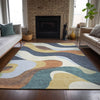 Piper Looms Chantille Swirls ACN2186 Gold Machine Washable Area Rug Lifestyle Image Feature