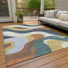 Piper Looms Chantille Swirls ACN2186 Gold Machine Washable Area Rug Outdoor Lifestyle Image Feature