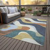Piper Looms Chantille Swirls ACN2186 Gold Machine Washable Area Rug Outdoor Lifestyle Image Feature