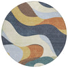 Piper Looms Chantille Swirls ACN2186 Gold Machine Washable Area Rug Round Main Image