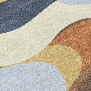Piper Looms Chantille Swirls ACN2186 Gold Machine Washable Area Rug Swatch Image