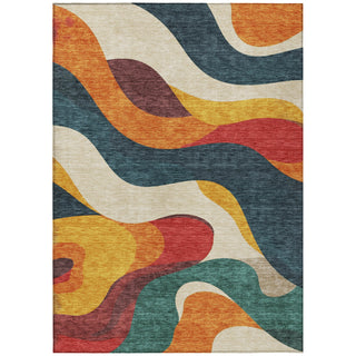 Piper Looms Chantille Swirls ACN2186 Orange Machine Washable Area Rug main image