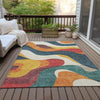 Piper Looms Chantille Swirls ACN2186 Orange Machine Washable Area Rug Outdoor Lifestyle Image Feature