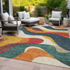 Piper Looms Chantille Swirls ACN2186 Orange Machine Washable Area Rug Outdoor Lifestyle Image Feature