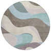 Piper Looms Chantille Swirls ACN2186 Taupe Machine Washable Area Rug Round Main Image