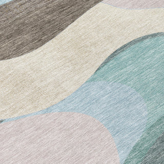 Piper Looms Chantille Swirls ACN2186 Taupe Machine Washable Area Rug Swatch Image