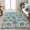 Piper Looms Chantille Global ACN2187 Aqua Machine Washable Area Rug Lifestyle Image Feature