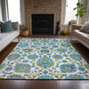 Piper Looms Chantille Global ACN2187 Aqua Machine Washable Area Rug Lifestyle Image Feature