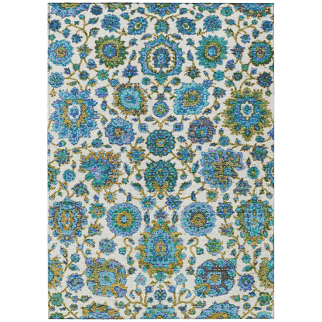 Piper Looms Chantille Global ACN2187 Aqua Machine Washable Area Rug main image