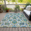 Piper Looms Chantille Global ACN2187 Aqua Machine Washable Area Rug Outdoor Lifestyle Image Feature