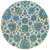 Piper Looms Chantille Global ACN2187 Aqua Machine Washable Area Rug Round Main Image