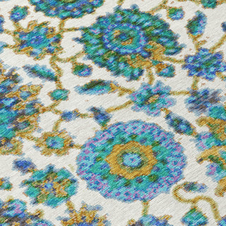 Piper Looms Chantille Global ACN2187 Aqua Machine Washable Area Rug Swatch Image