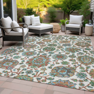 Piper Looms Chantille Global ACN2187 Coral Machine Washable Area Rug Outdoor Lifestyle Image Feature