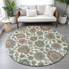 Piper Looms Chantille Global ACN2187 Coral Machine Washable Area Rug Round Lifestyle Image Feature